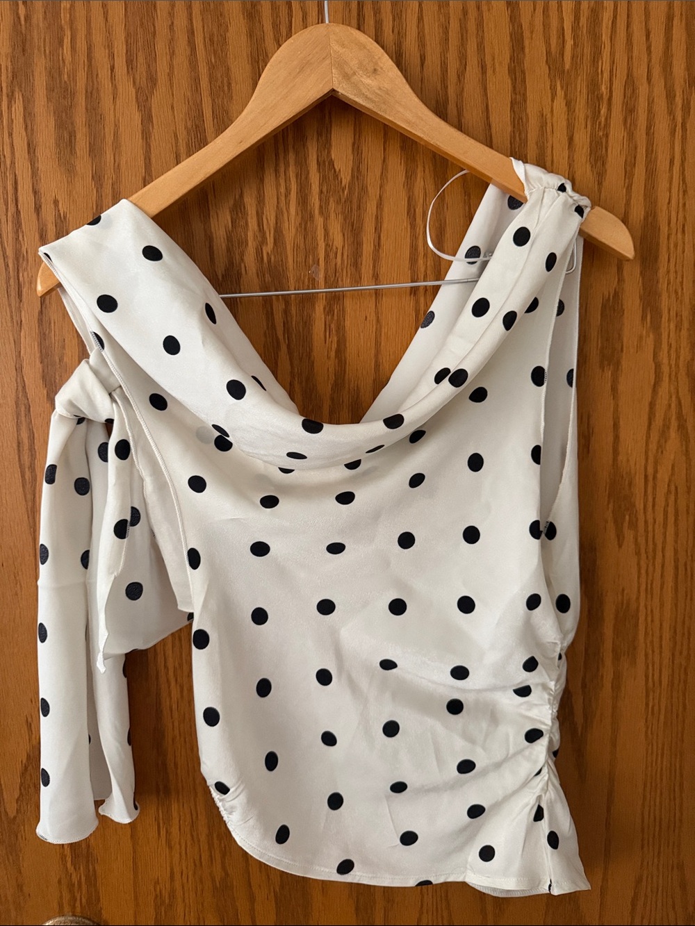 NWOT Polka Dot One-Shoulder Top